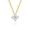925 Sterling Silver Four Leaf Clover Moissanite Chain Necklace for Women Fashion Fine Chains Necklaces Moissanite Jewelry Gift