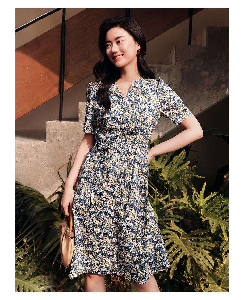 JZ Romantic Floral Full Cotton Waist Dress