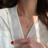 S925 sterling silver irregular circle necklace women's light luxury simple geometric pendant niche personality necklace