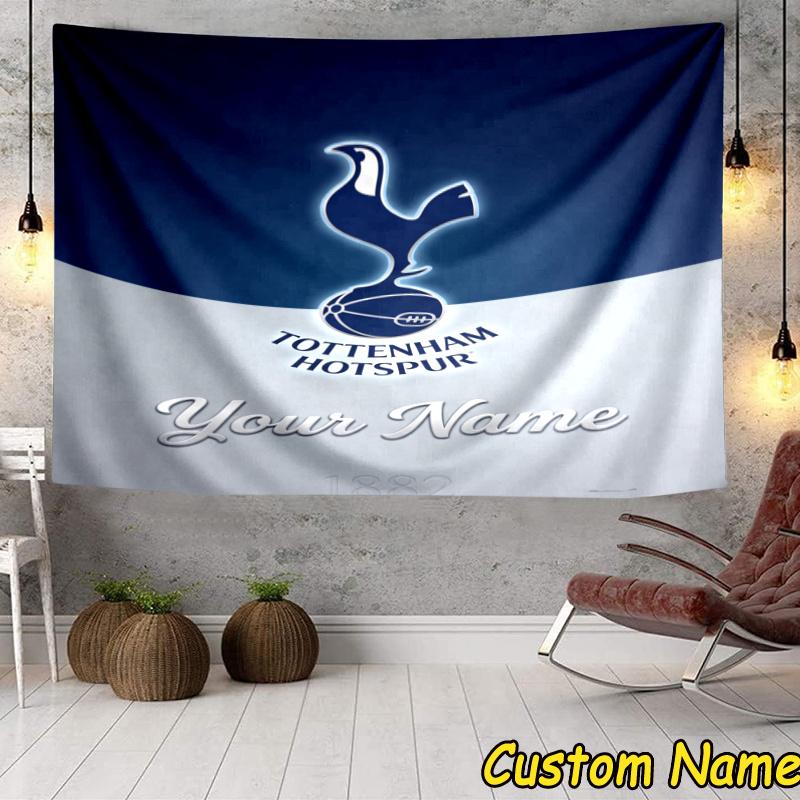 Custom Name Tottenham Stadium Tapestry Accessories for Bedroom,Livingroom, dormitory Room Wall Hanging Decor, Fan Birthday Gifts