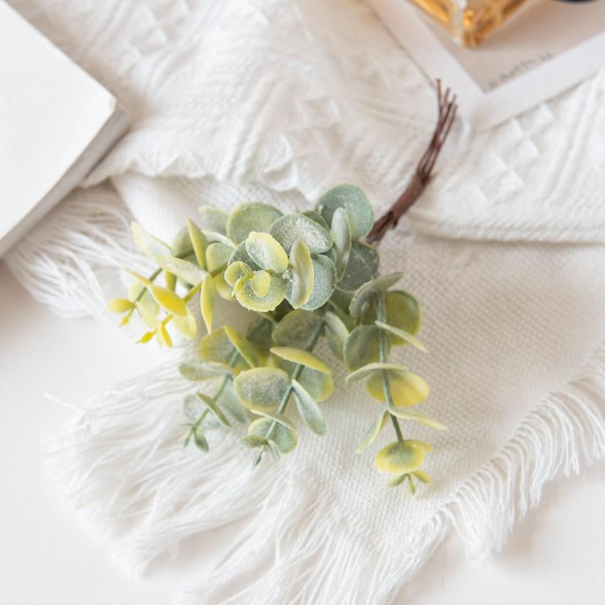 Искусственные листья эвкалипта Пластиковое искусственное растение Домашняя ваза Вечеринка Улица Сад Свадьба Свадебный букет Венок DIY Декор подарочной коробки