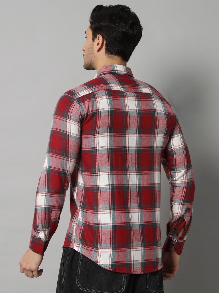 Bigreams Мужская фланелевая рубашка в клетку из 100% хлопка, окрашенная в пряжу, для рубашки с длинным рукавом