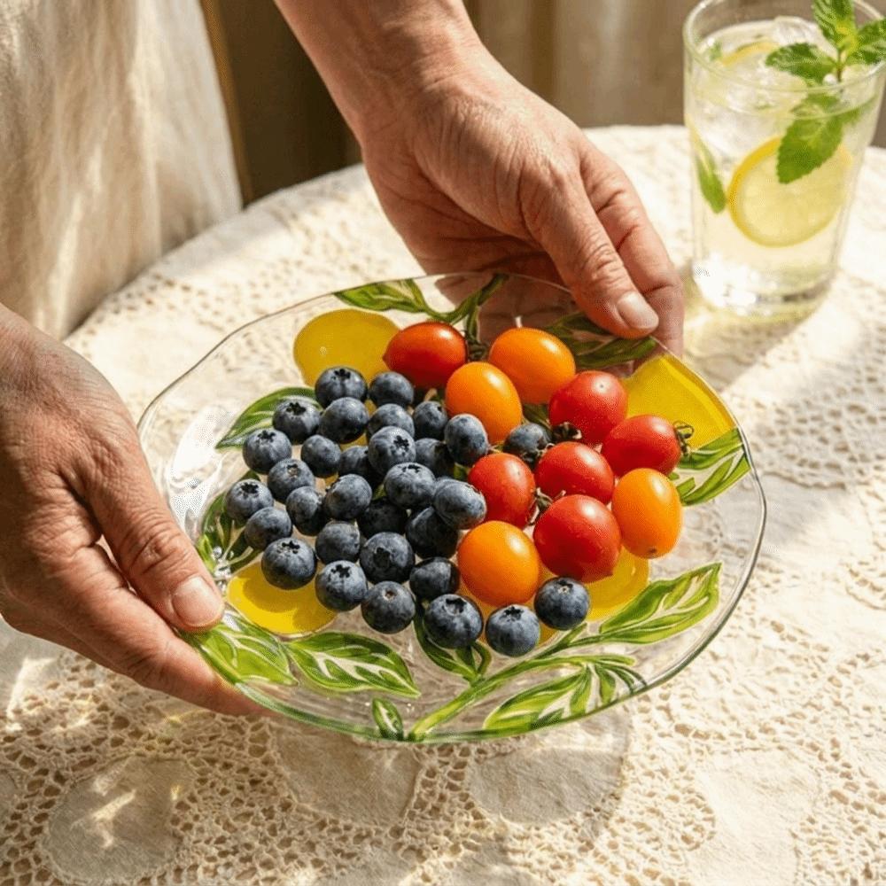 Safe Fruit Plate Lemon Pattern Dinner Plate Multi-purpose Shallow Plate Picnic