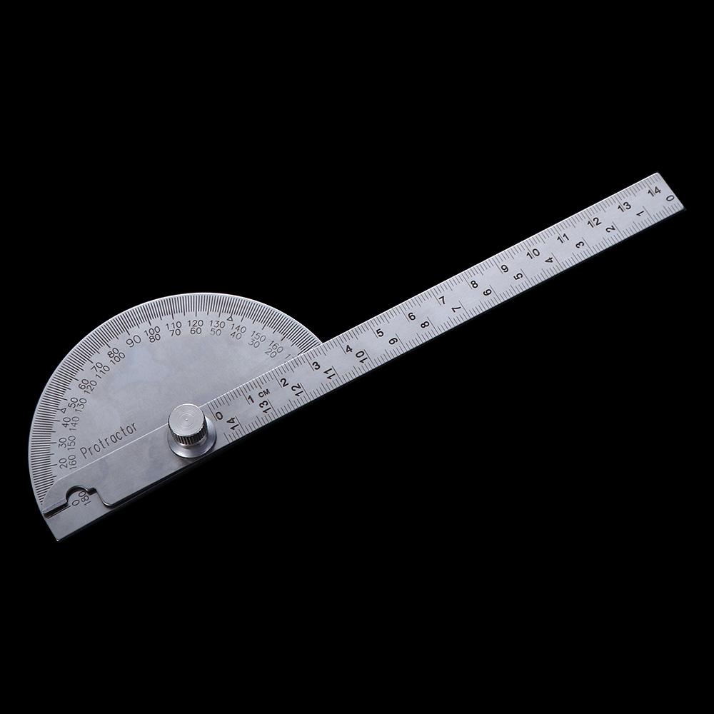 Rotary Round Head Goniometer Measuring Ruler Stainless Steel 180 Degree Protractor Adjustable Protractor Angle Ruler Protractor