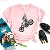 2024 Hot Sale Girl Loves Motorcycle Printed T Shirt Unisex Cool Casual Pinkgreengrayyellow Tshirt Femme Summer Tshirt