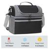 Insulated Lunch Bag Double Deck Lunch Tote Large Leakproof Expandable Lunch Box Reusable Tote Cooler Bag with Pocket for Work Picnic Outdoor