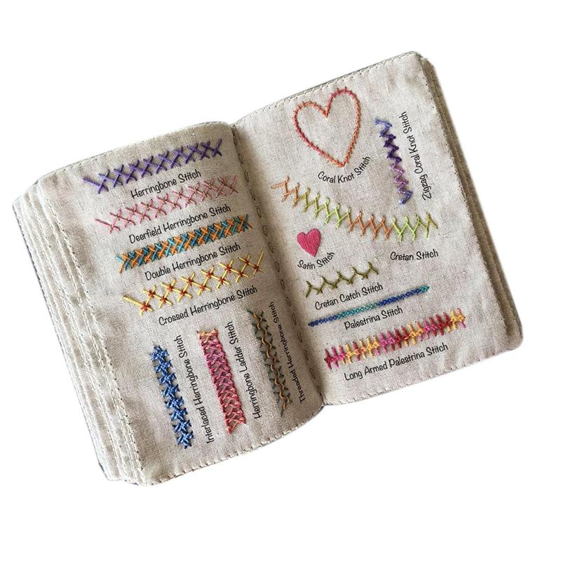 Enthusiasts & Beginners Embroidery Instructions Book for DIY Sewing Kit, Creative Embroidery Stitches Book, Family Stitching Loose-Leaf Book