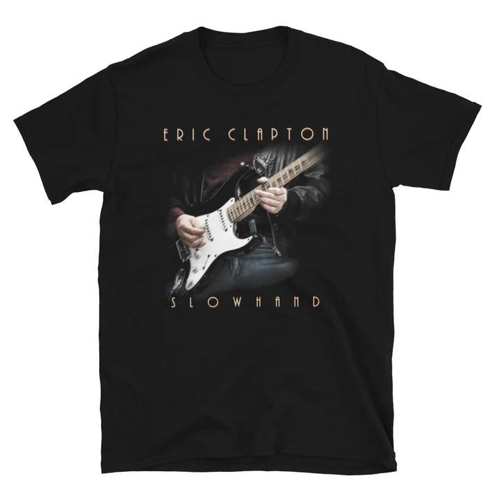 Футболка Эрик Клэптон Slowhand Унисекс Плотный Хлопок Репринт Все Размеры