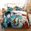 Новый комплект постельного белья из трех частей с 3D-цифровой печатью игр Genshin Impact с зимним домашним полиэстеровым пододеяльником с рисунком из мультфильма