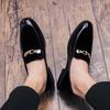 Men's PU Leather Loafers Slip-On Shoes Nightclub Party Casual Comfortable Dress Shoes Men Pointy Toe Formal Business Footwear