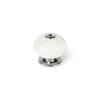 Boutons De Meuble - REI - Mod. E517 - Porcelaine Blanche - Ø40mm - Lot De 4