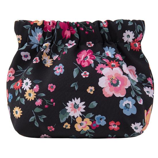 Lipstick Bag Waterproof Floral Print Metal Spring Opening Portable Lightweight Commute Travel Makeup Bag Earphone Key Stoarge Pouch Cosmetic Bag