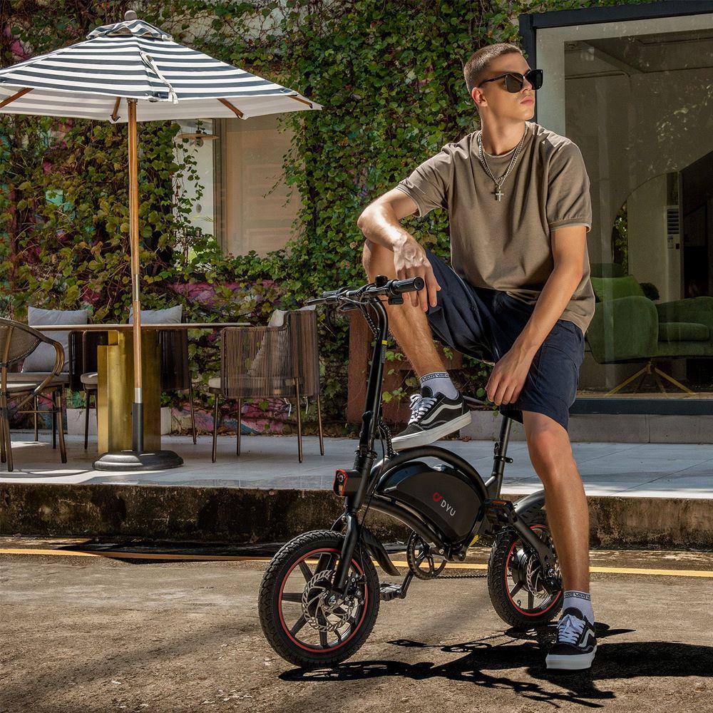 Электровелосипед DYU D3F 14" Мотор 250 Вт Складной Городской Электровелосипед 36В 10Ач Двойной Дисковый Тормоз Максимальная Скорость 25 км/ч Максимальная Нагрузка 120 кг