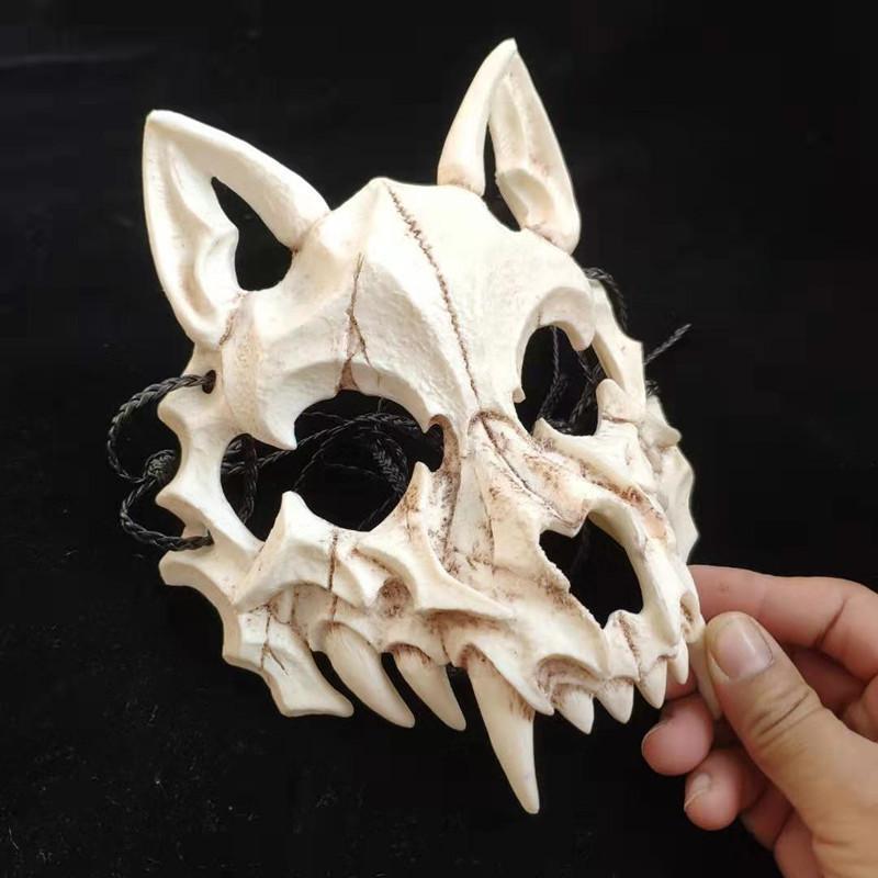 Праздничная маска японского волка, идеально подходящая для Хэллоуина и косплей-мероприятий.