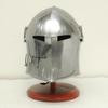 Medieval Barbute Helmet Wearable Armor  with Stand Knight Crusader Steel LARP Reenactment Cosplay Medieval Arsenal
