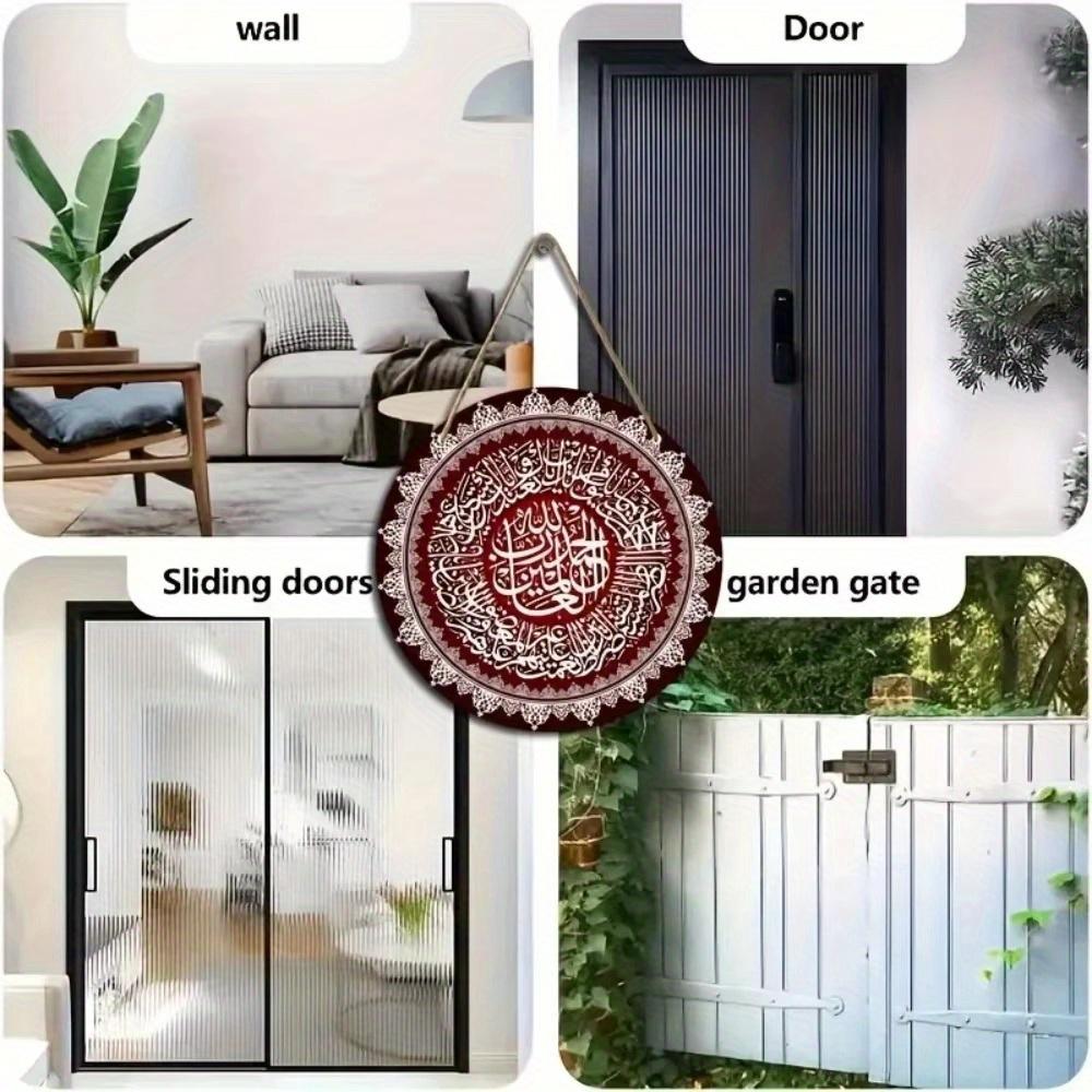 1 шт. 2d плоская исламская арабская каллиграфия, исламский символ искусства, круглое деревянное украшение, подвесное - 20 см, подарок на день рождения, украшение для окна, стены, спальни