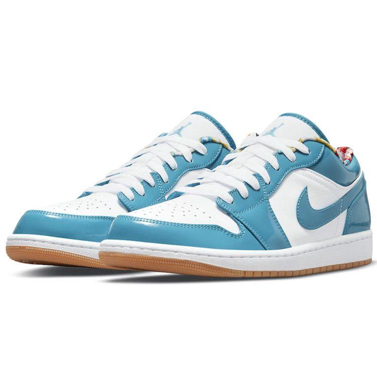 Мужские кроссовки Air Jordan 1 Low Barcelona белые Cyber-Teal DC6991-400
