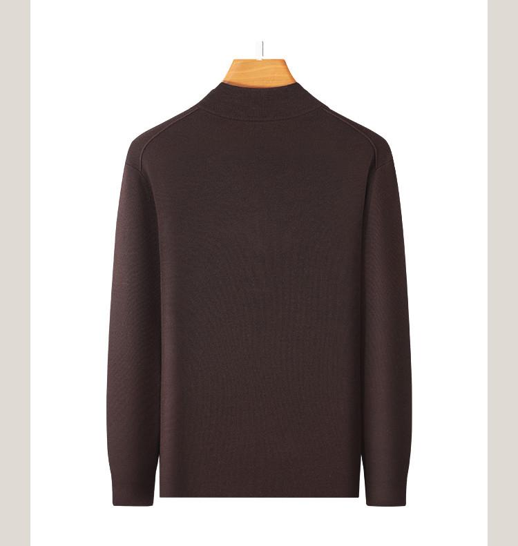 100% Refined Australian Wool Stand-up Collar Long-Sleeved T-Shirt for Men