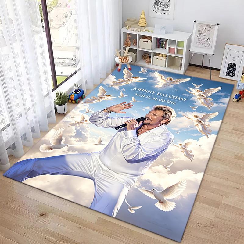 French legendary rock singer and actor Johnny Hallyday carpet is suitable for living room and bedroom doormats office balcony decorative carpet V14