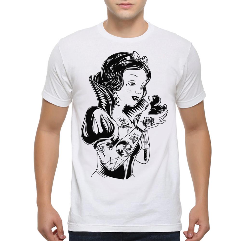 Tattooed Snow White with Duck T-Shirt, Men's and Women's Sizes (DIS-956111)