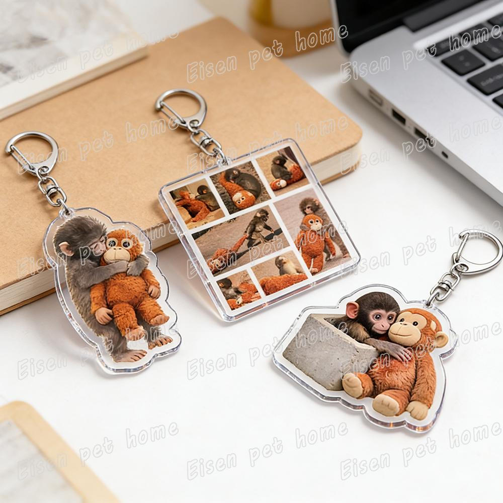 Популярный брелок-обезьянка Punch Monkey для аксессуаров Милое животное Любитель животных Брелок-кольцо для ключей Украшения Фанаты Друзья Подарки на день рождения