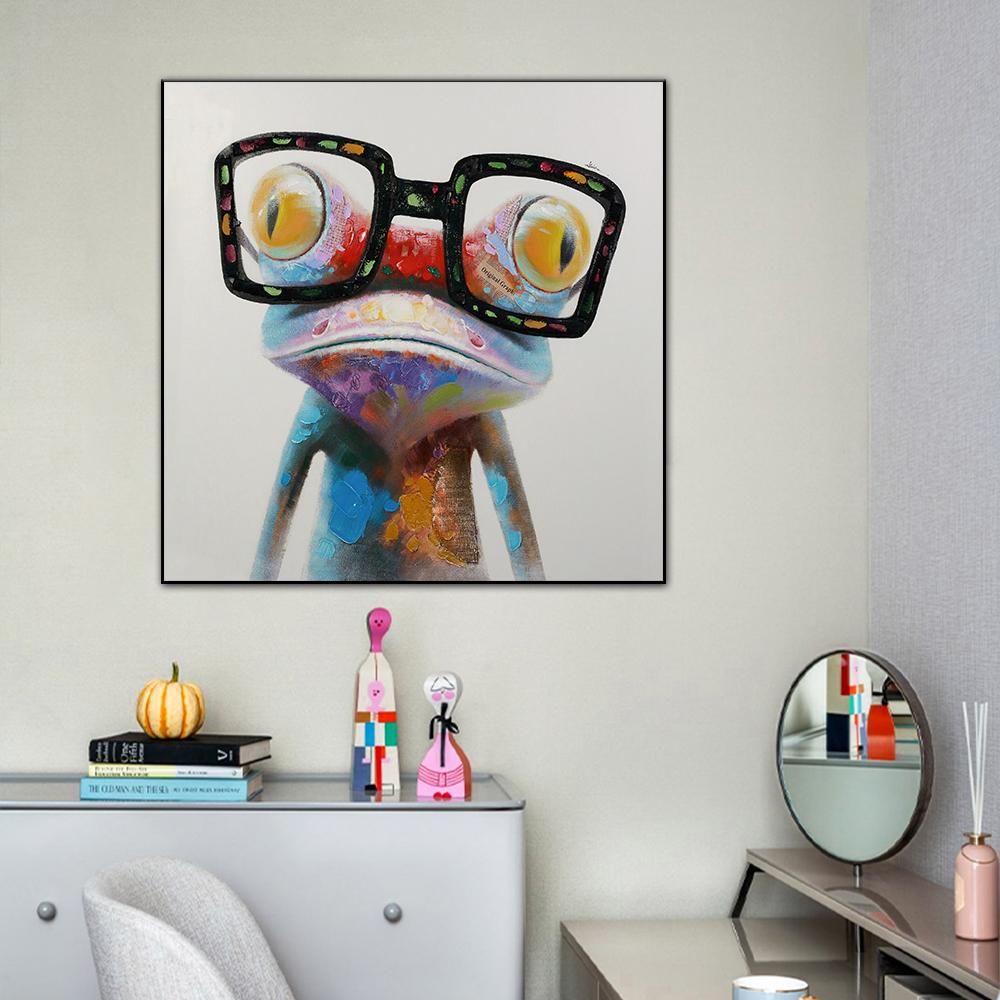 Милые лягушки, граффити, художественные картины на холсте, абстрактные постеры с животными и принты на холсте, настенная художественная картина для декора гостиной