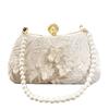 2024 New Women Flowers Evening Bags Dinner Wedding Dinner Wallets Pearl Hasp Clutch Wallets Mini Party Shoulder Bags