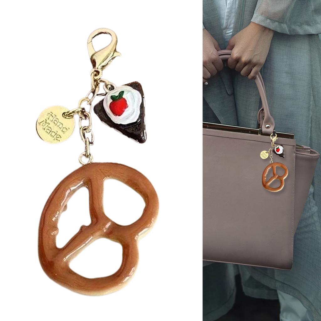 Реалистичный шоколадный крендель хлеб монета кошелек брелок аксессуар сумка подвеска для модных взрослых и студентов