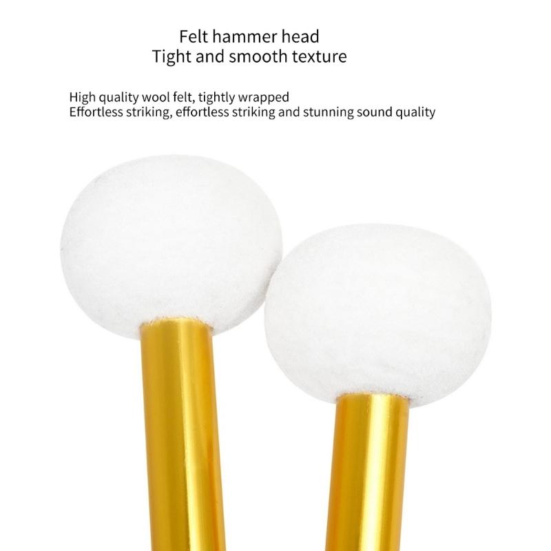 Instrument Accessory Timpani Drum Mallet Percussion Marchings with Felt Head Percussion Mallet, Timpani Stick for Drum