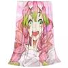 Одеяло Demon Slayer Kimetsu No Yaiba, бархатное милое легкое одеяло в стиле аниме Kanroji Mitsuri для домашнего дивана, коврика для кровати