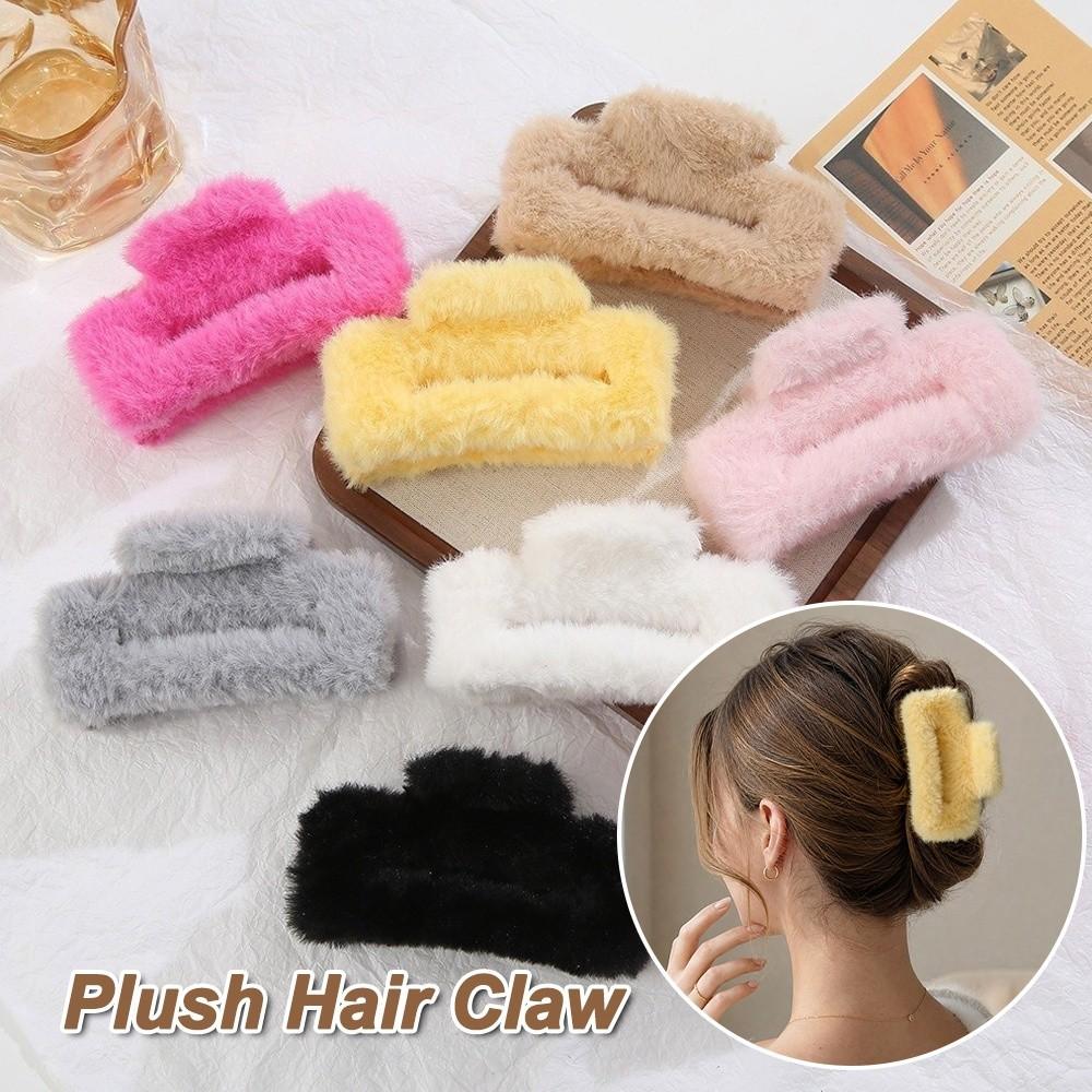 Does Not Hurt Hair Shark Clip Fluffy Back Head Updo Hair Clip New Plush Hair Claw for Women Girls