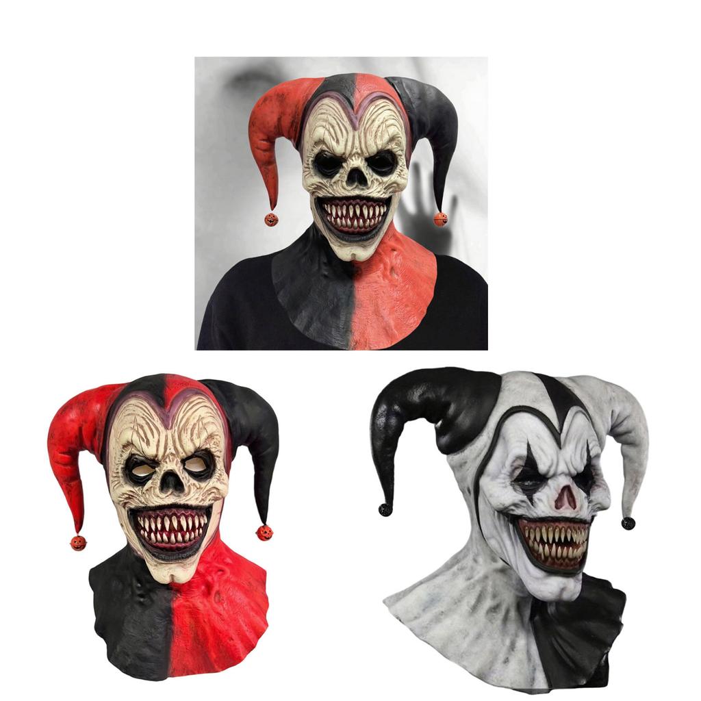 Friendly Latex Full Head Clown Mask Adult Size Ventilated Design for Costume Balls and Haunted Houses