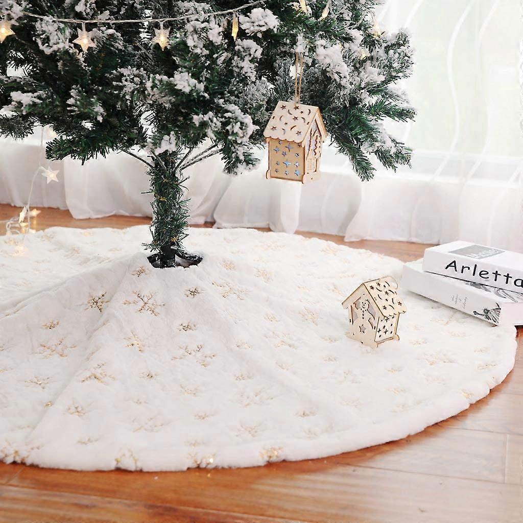 Christmas Gold 120cm Snow Sequin Tree Skirt