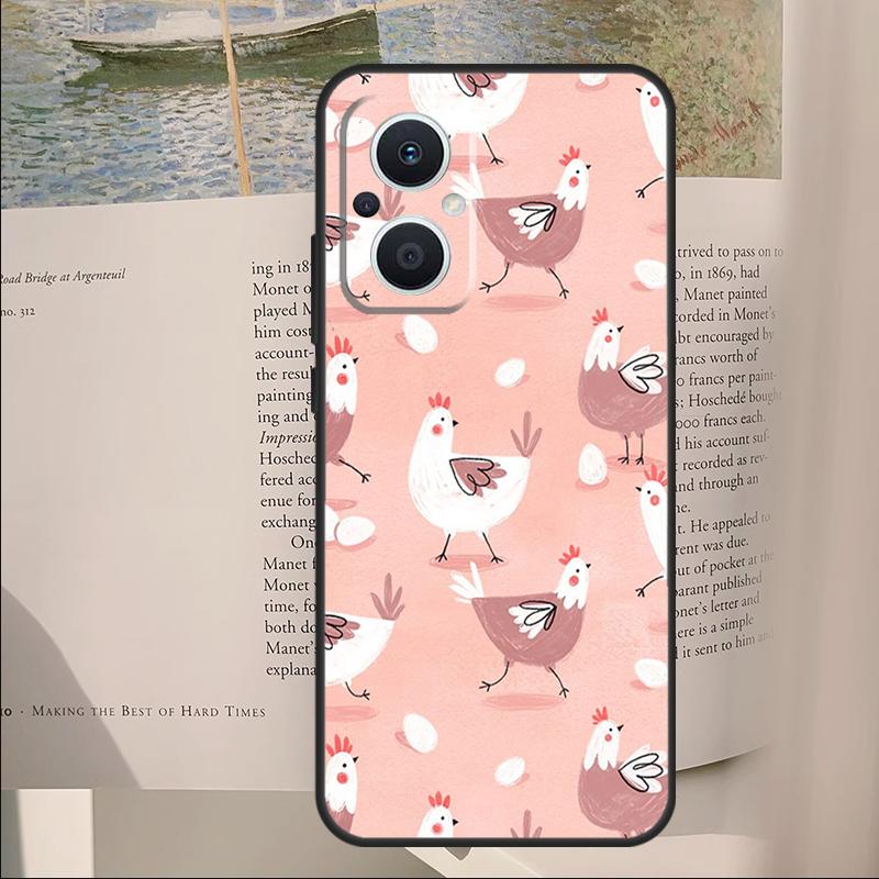 Чехол с рисунком цыпленка для OPPO Reno 7 8 Lite 11F 12F 13F 14F 10 11 12 13 14 Pro Чехол для OPPO Find X6 X8 X9 Pro