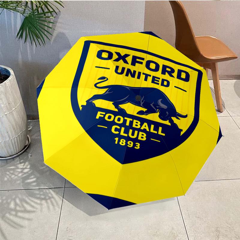 Oxford United Crest Umbrella - Automatic Open/Close, Compact 8-Rib Lightweight Umbrella Essential for outdoorPicnic Accessory Fan Gifts