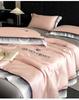 Sleeping grid washed ice silk digital wide edge embroidery summer quilt four piece set/single summer quilt - Bella series