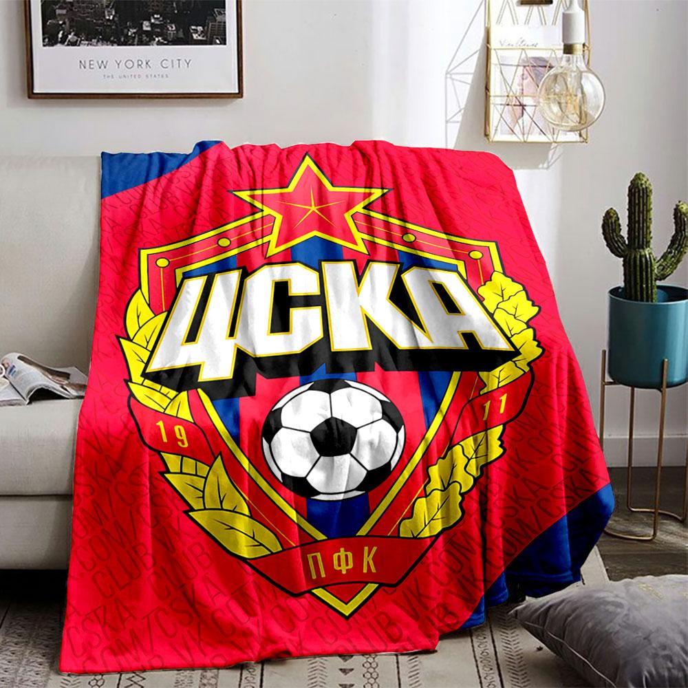 Red and Blue Soccer Emblem Blanket for all seasons blanket lunch break throw gift