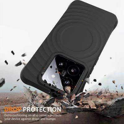 Чехол для Xiaomi 14, совместимый с жидким силиконовым защитным чехлом с пульсирующей текстурой MagSafe и ремешком