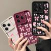 Bowknot Print Shockproof Phone Case For Xiaomi 14T 13T Pro Poco X7 F6 X6 Redmi Note 14 13 Pro 12 11 Silicone Soft Lens Protection TPU Matte Back Cover