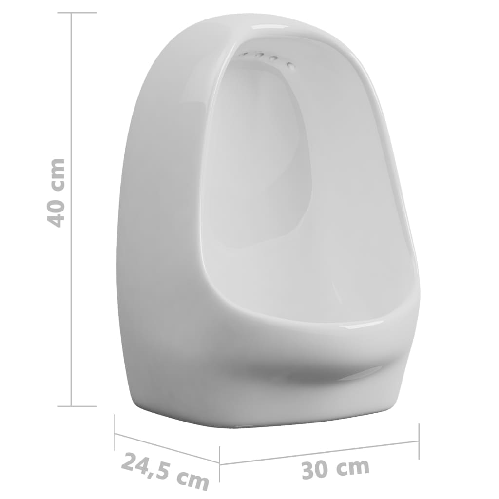 Vidaxl Pisuar Wiszący Z Zaworem Spłukującym, Ceramiczny, Biały