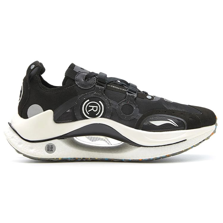 Li-Ning Кроссовки Shadow с низким верхом, амортизирующими, противоскользящими, износостойкими, дышащими и легкими мужскими кроссовками черного цвета AZGS021-2