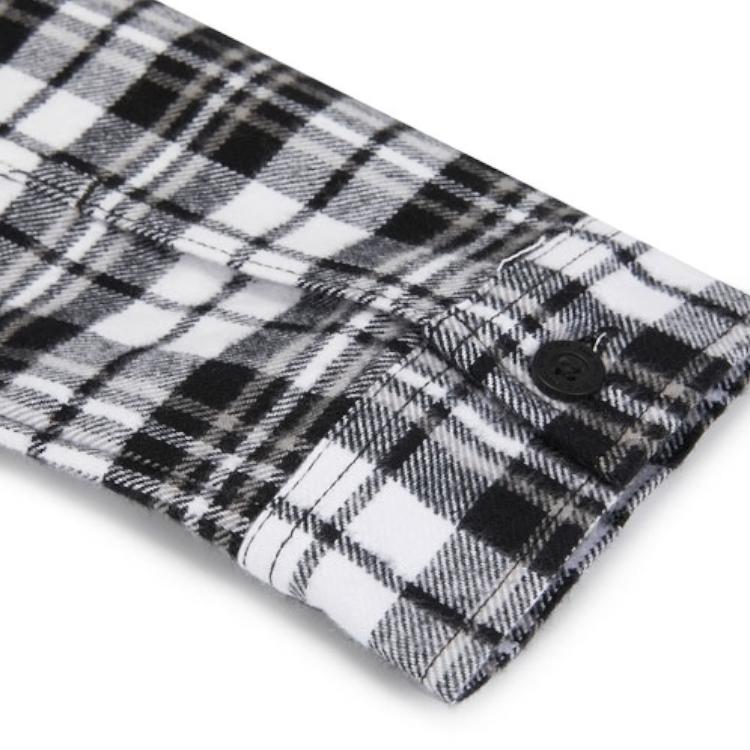 Vans Colorblock Plaid Collared Button-Down Jacket Women Jackets Black VN0A7TNTEM3