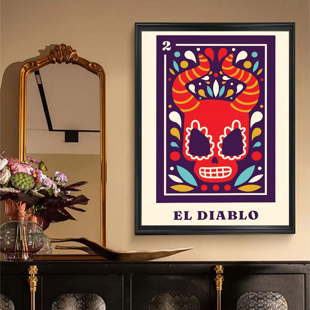 1 шт. Горячий Современный Граффити Мексиканский Скелет Мексика LA DAMA Скандинавский Постер Плакаты Дом Комната Бар Кафе Декор Искусство Настенная Живопись Картина