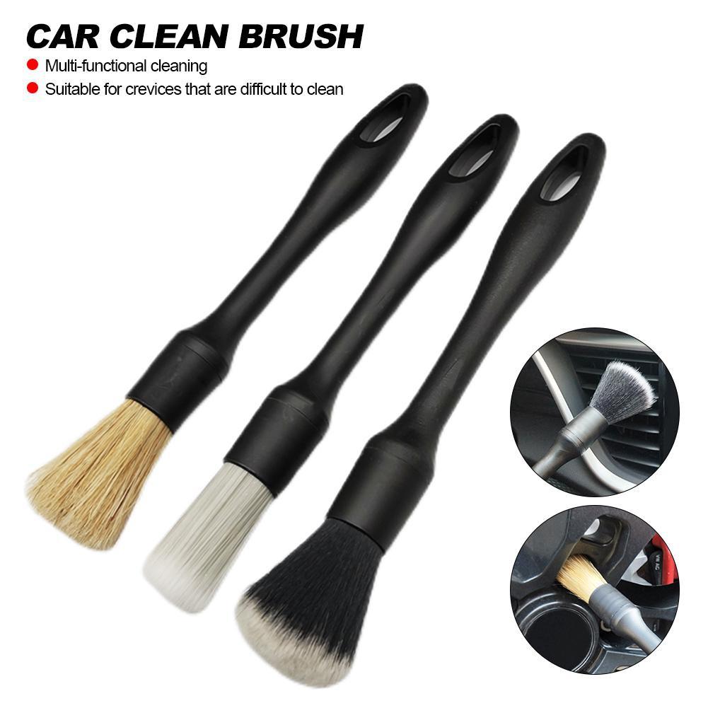 3PCS Automotive Gap Details Brush Ultra Soft Car Interior Dust Removal Brush Instrument Panel Air Outlet Deep Cleaning Tool