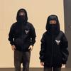 Новая осенне-зимняя куртка в европейском и американском стиле с двойным капюшоном, модная, простая, свободная, в стиле панк-готика, на молнии