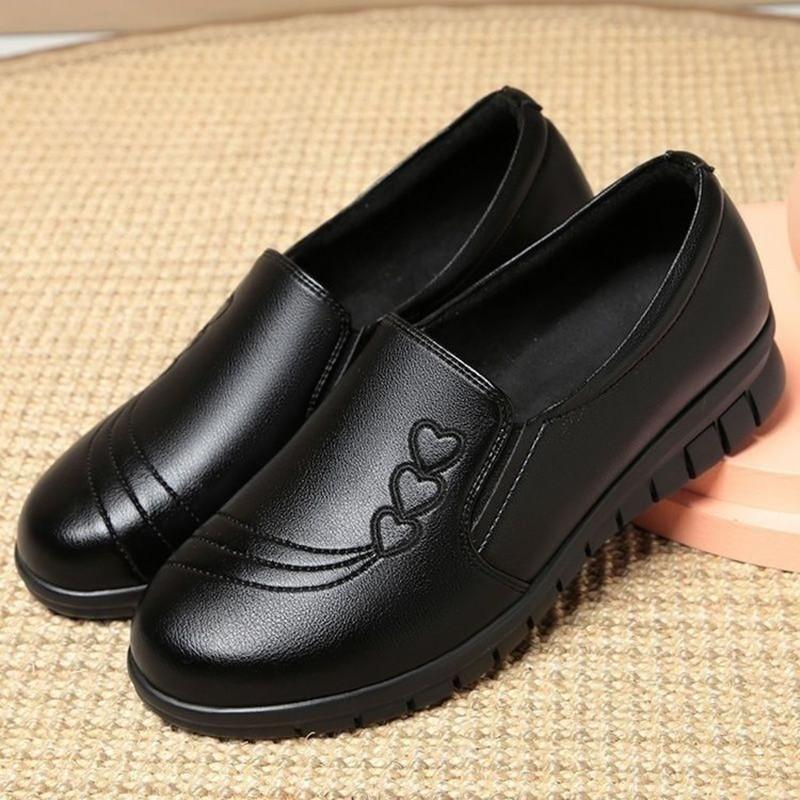 Mom Shoes Flats Non Slip Adult Shoes Women Loafers Black Lightweight Cozy Plus Size 42 Flats Shoes Women Scarpe Donna