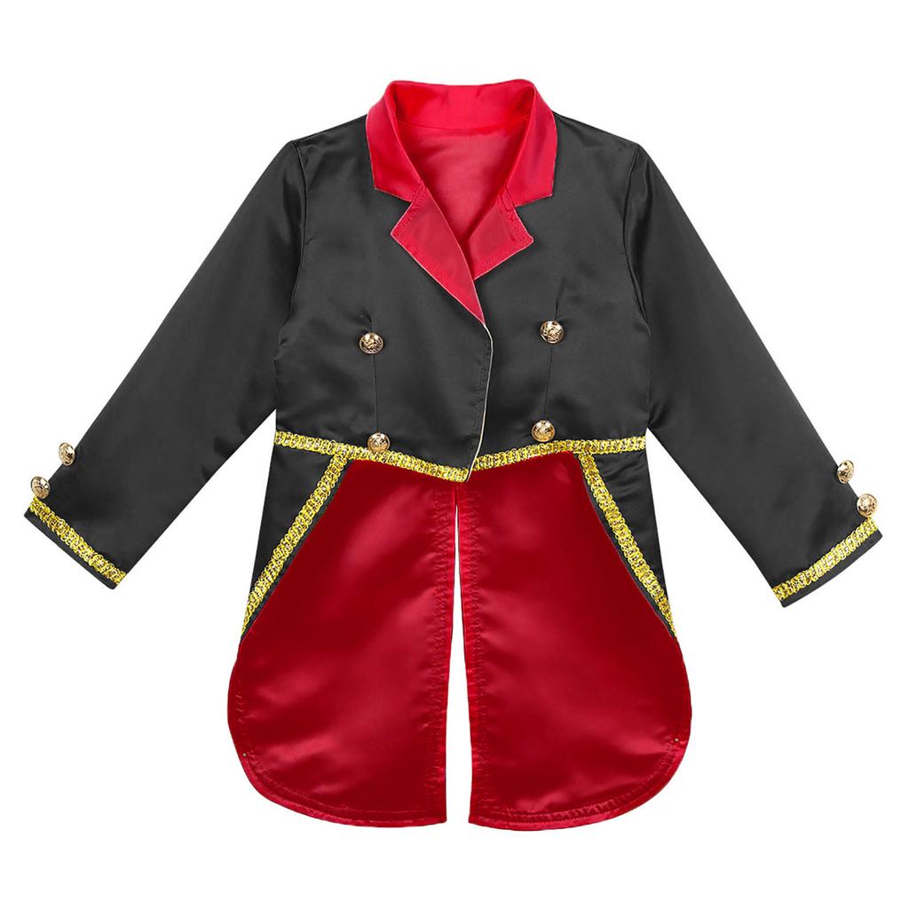 Stage Performance Costume Kids Boys Long Sleeve Turn-Down Collar Jacket Tailcoat Prince Cosplay
