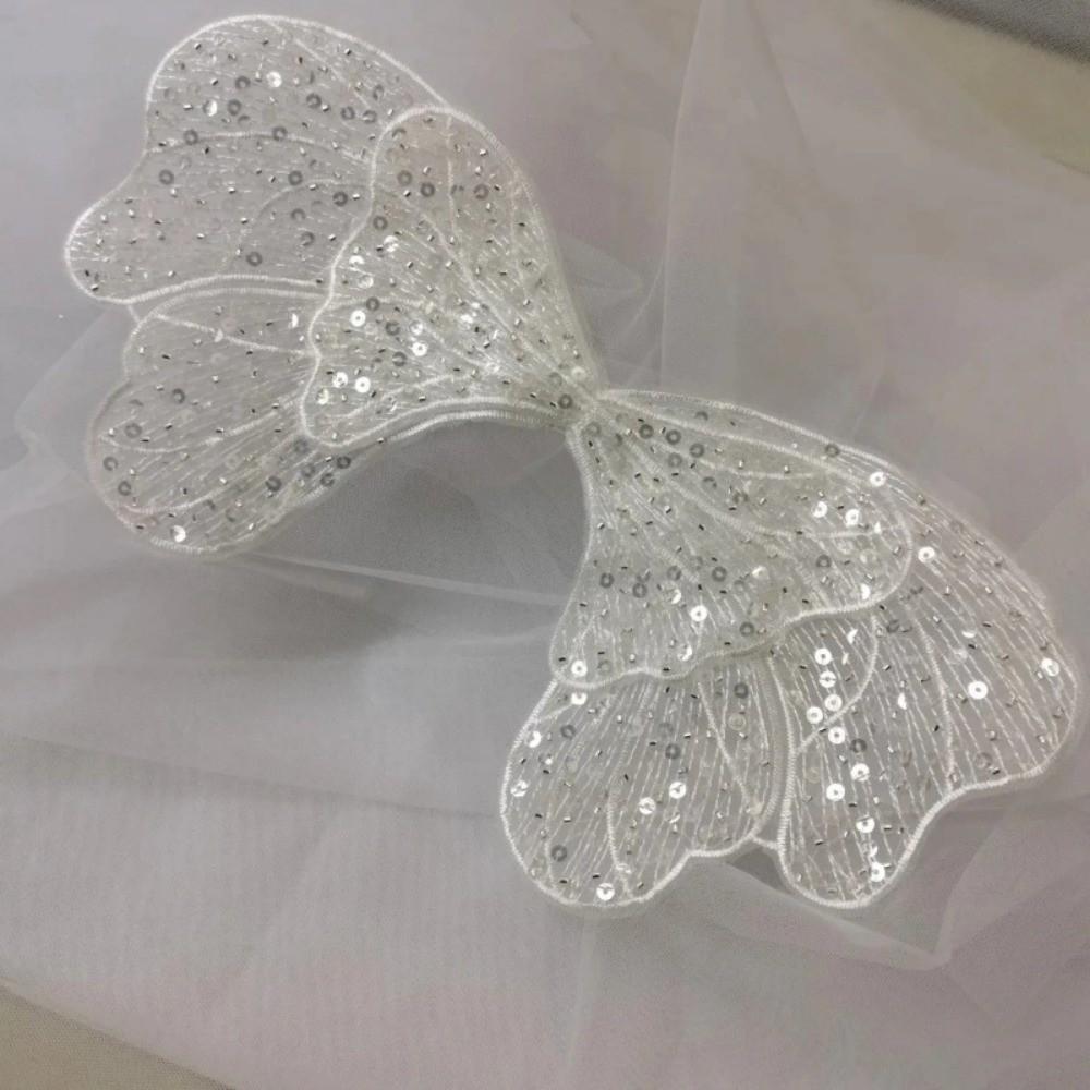 Sequins Clothing Patch Silvery Wedding Gown Clothing Headware Sewing on Accessories