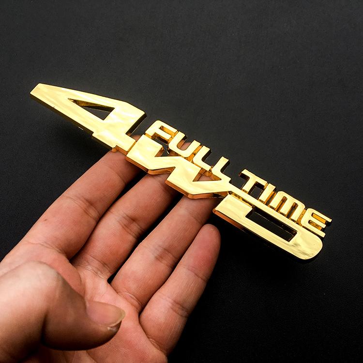 1pcs 4WD Metal 3D Chrome car stickers Badge Decal car Styling full time 4wd Sticker for Mitsubishi Mazda TOYOTA Cadillac FORD cnkym77