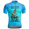 Мужская синяя велосипедная джерси с графикой «Никогда не недооценивайте старика на велосипеде» - Короткий рукав, на молнии, быстросохнущая, солнцезащитная спортивная одежда для улицы